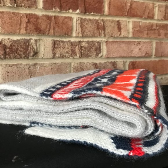 Fair Isle, Gray Mohair, Knit, Sweater Scarf - Picture 10 of 12